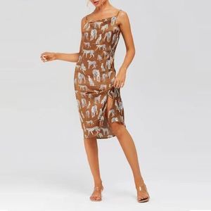 Cheetah print midi dress